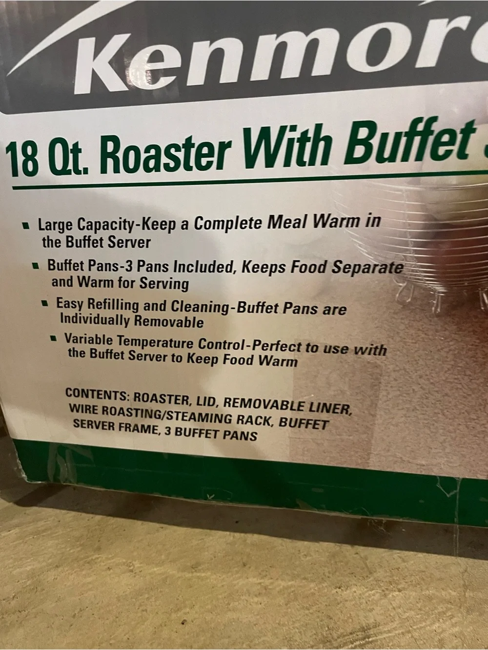 18 Qt. Buffet Roaster in White with Metallic Accents